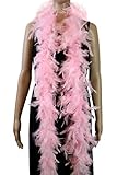 40 Gram 72' Long, Turkey Chandelle Feather Boa, Dancing Wedding Crafting Party Dress Up, Halloween Costume Decoration (baby pink)
