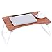 Produktbild Tragbarer Faltbarer Laptop-Tisch Schlafsofa Schreibtisch Frühstück Tablett Schreibtisch mit Schallwand, Holzfarbe, 59,3 * 39 cm
