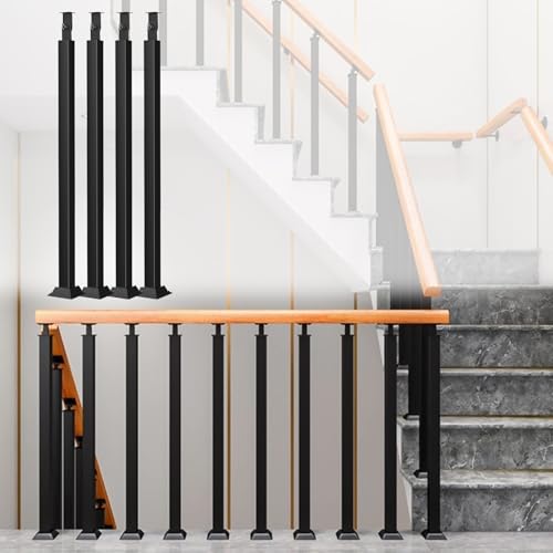 Colonnes de support de garde-corps d'escalier noir pour clôtures