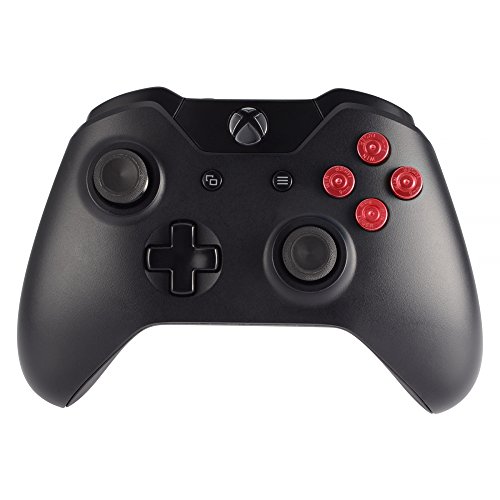 eXtremeRate Red Metal Alumium Alloy Thumbsticks Bullet ABXY Mod Buttons Replacement Parts for Xbox One Xbox One S X Controller - Thumbnail 4