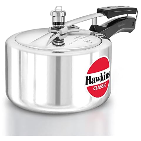 HAWKIN CL3W Pressure Cooker, 3-Liter Wide Mouth, Silver Cover