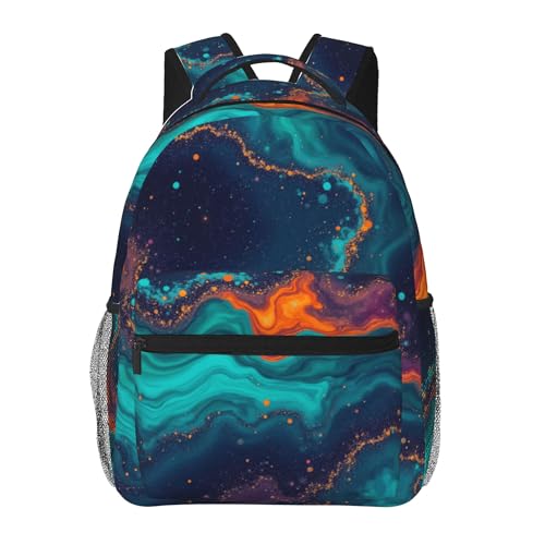 Starry Sky Pattern No.4 Lightweight casual cushioned shoulder strap backpack, college student travel backpack
