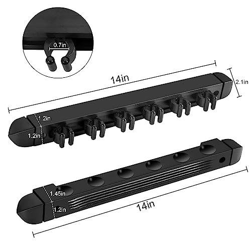 Moyansuper Pool Cue Rack Wall Mounted Rack Billiard/Pool Cue Wall Rack Cue Rest Cue Stick Holder (Black / 6 Cues) #TOP2