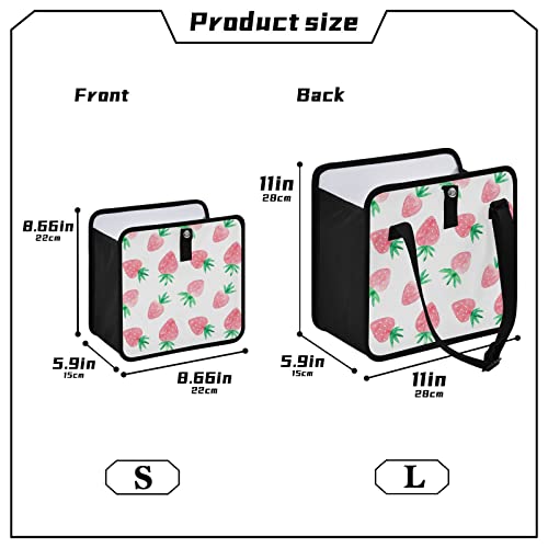 Image of Strawberry Cute Car Trash Can Fruit Foldable Hanging Car Trash Bag Bin Auto Garbage Can Leak-Proof Car Organizer(Large) (g300223586p857c913s2022)