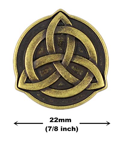 Bezelry 10 Pieces Celtic Trinity Knot Metal Shank Buttons. 22Mm (7/8 Inch)(Antique Brass) #TOP1