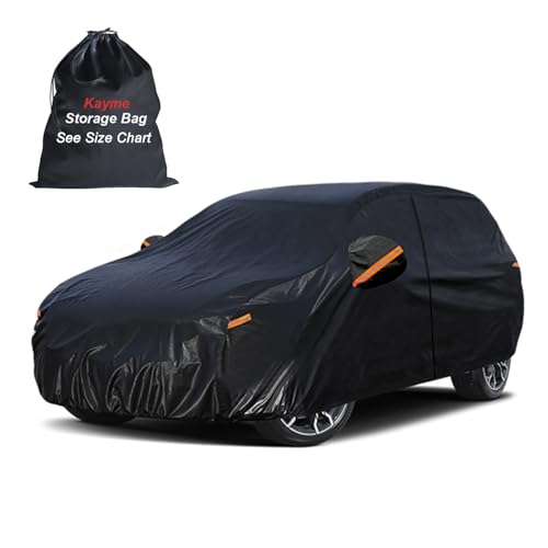 Image of Kayme 10 Layers Hatchback Car Cover Waterproof All Weather [See Vehicle Size Chart for Accurate Fit] Heavy Duty Full Exterior Cover Outdoor Sun Rain Snow Wind UV Protection. Size H3 (See Size Chart)