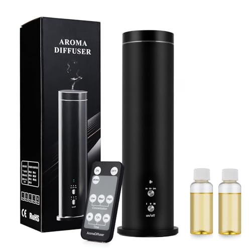 Waterless Scent Diffuser Starter Kit: 100ml Cordless Rechargeable APP Smart Remote Control - Aroma Aromatherapy Diffuser Suitable for Home Hotel 1000 Sq Ft. Coverage 2 Essential Oils