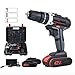 Produktbild LDJZX Akku-Bohrschrauber Akkuschrauber Set 25 + 1 Drehmomenteinstellung 2-Gang, Schlagbohrmaschine mit DREI Funktionen Kunststoffgriff mit 42 V Lithiumbatterie * 2