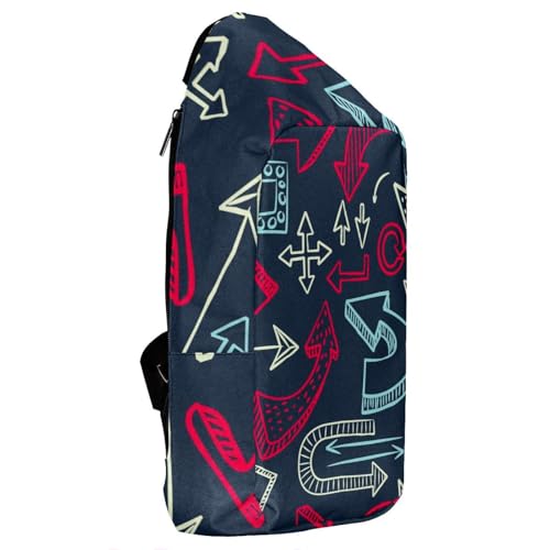 Sac à dos à bandoulière graphique multicolore au design abstrait soigné