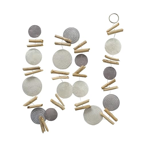 ReWu Capiz-Girlande Muscheldekoration mit Treibholz 180cm