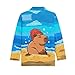 HUIACONG Boys Capybara Golf Shirts for Elementary Kids Long Sleeve Undershirts,Beach Sweatshirts for Age 3-4 Children Tops Girls Activewear