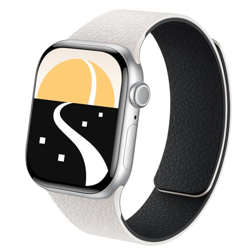 Suitisbest Magnetic Silicone Band Compatible with Apple Watch Band 49mm 46mm 45mm 44mm 42mm 41mm 40mm 38mm-Quick Snap-On, Two-Tone Design, Durable & Comfortable for iWatch Series 11 10 9 8 7 6 5 4 3 2 1 SE Ultra 3 2 1