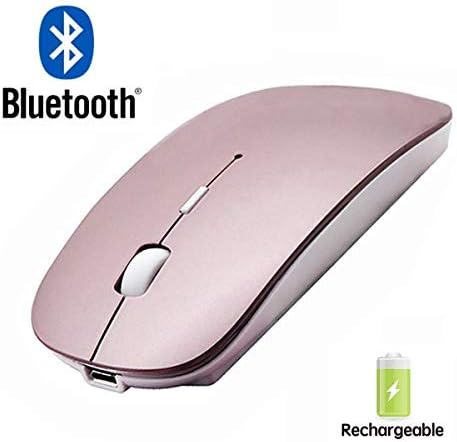 Bluetooth Mouse for iPad and iPhone (iPadOS 13 / iOS 13 and Above) Rechargeable Wireless Bluetooth Mouse for MacBook pro Air Laptop MacBook Mac Windows(Rose Gold)