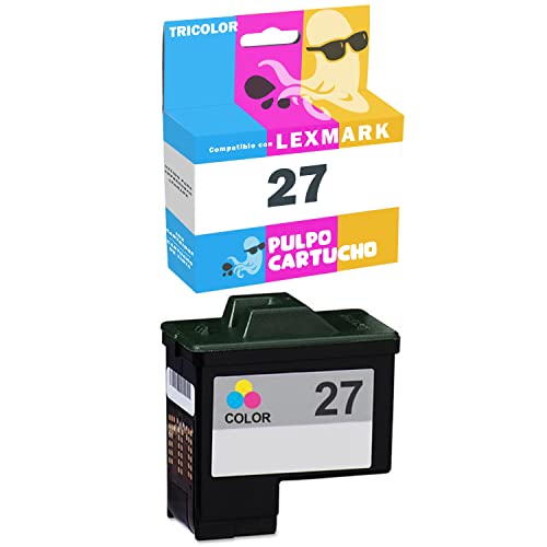 Pulpo Cartucho - Cartucho de Tinta Nº 27 Tricolor Compatible con Lexmark Ref. 10NX227E - Valido para Impresoras X Series/Z Series. Impresoras en Descripción