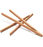 Wooden Toaster Tongs 2 PCs | Bamboo Kitchen Utensils For Cooking & Holding Toast Bacon Muffin Fru...