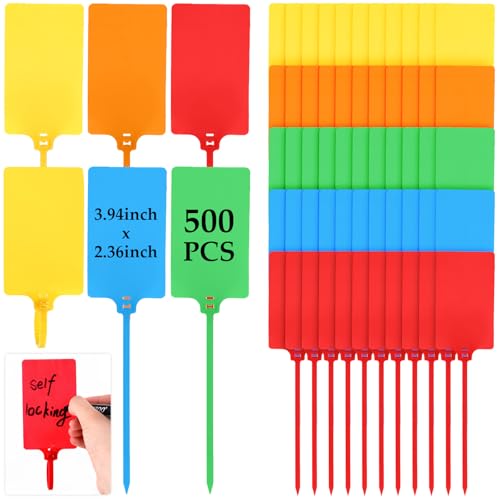 Chunful 500 Pcs Blank Plastic Tags Sealing Shipping Tags 3.94
