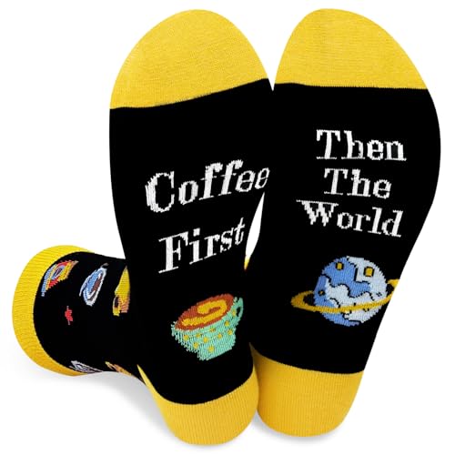 Lusibaka Novelty for Socks Coffee Gifts Men's Women's Funky Mens Cotton Calf Creative Socks Thanksgiving Day Mother's Day Birthday Girlfriend Father's Boyfriend Gifts
