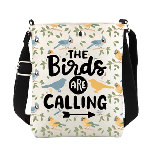 FUSTMW Birds Lover Gift Bird Crossbody Bag Bird Nerd Gifts Birdwatcher Gifts Bird Merch Sling Bag with Adjustable Strap