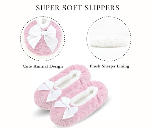 Image of Keyela Women Cozy Warm Slipper Socks, Non Slip Gripper Indoor House Socks | Soft warm cozy fabric, gripper anti-slip bottom for bedroom, lounge and all indoor daily use