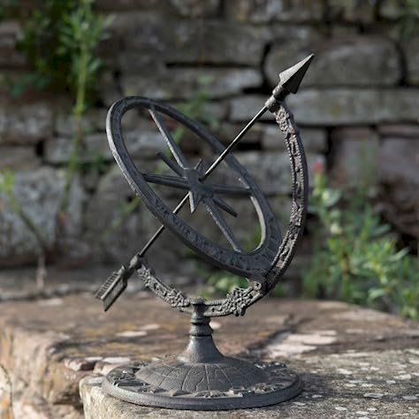 Cast Iron Sphere Armillary Decorative Vintage Sundial Sculpture Garden Metal Ornate Ornament