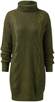 Irevial Gebreide damesjurk, col, trui-jurk, lange mouwen, winterjurk, gebreide basic trui-jurk voor herfst en winter, casual jurk, Crème, S
