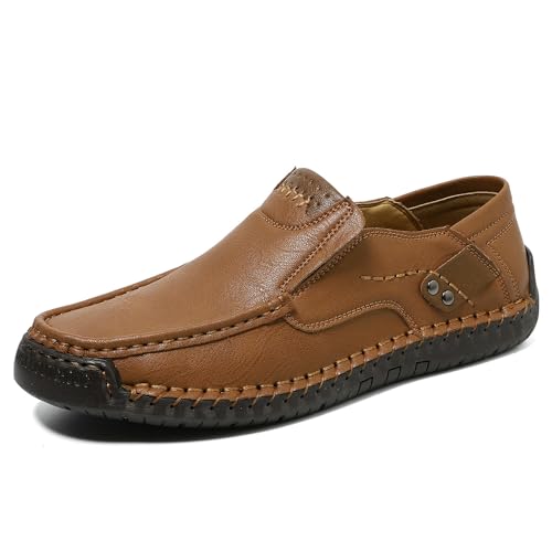 Men's Handmade Slip on Genuine Leather Loafers Soft Breathable Driving Shoes