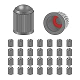30PCS Tire Valve Caps, Plastic Dust Proof Air Caps Cover for Car Tyre, Airtight Seal Stem Covers with O Rubber Ring, Auto Accessories Universal for Trucks, Motorcycles, Bicycles, SUV (Gray)
