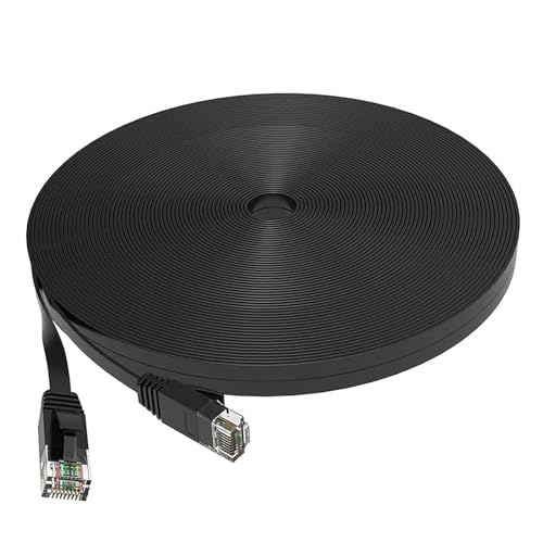 Cable de red Cat 6 plano de 2 m color negro miniatura 1