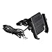 Générique MOTOWOLF Support de téléphone USB 12 V-24 V pour rétroviseur/Guidon de Moto Scooter en Aluminium