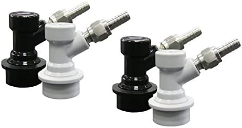 PERA 2 Pair Ball Lock MFL Beer Keg Disconnect Set with Swivel Nuts (2) 5/16 Gas, 1/4 Liquid Barbed