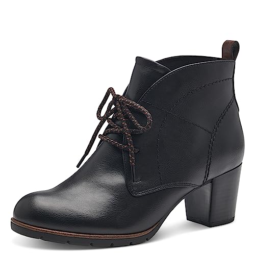 MARCO TOZZI Damen Stiefeletten mit Absatz zum Schnüren Elegant, Schwarz (Black...