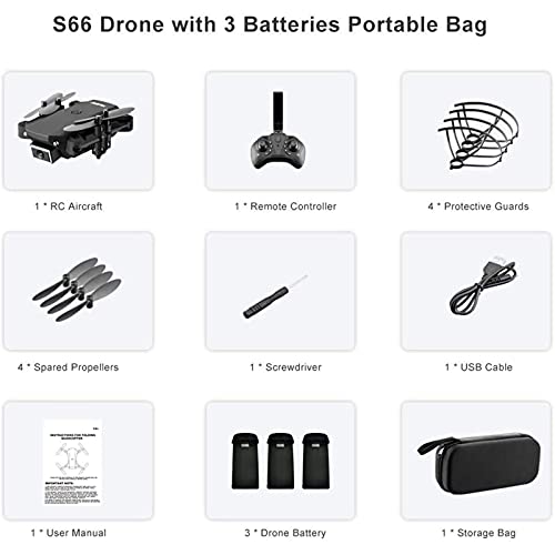 ZHCJH Drohne mit Kamera 4K-Drohne Dual-Kamera Optischer Fluss Positionierung WiFi FPV-Drohne Headless-Modus Höhe Halten… – Bild 8