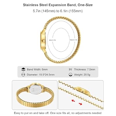 CIVO Small Gold Watches for Women: Vintage Roman Dial Analog Watch with Expansion Band - Dainty Ladies Watch with Small Wrists - Gifts for Mom Wife Anniversary Birthday