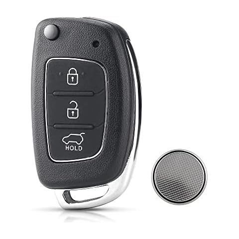 3 Buttons Flip Car Remote Key Fob Case with Battery Fits For Hyundai I10 I20 I40 IX35 IX45 Tucson Santa Fe with Uncut Blade Cover