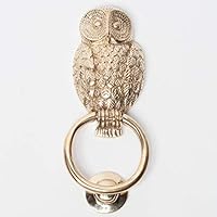 Owl Door Knocker in Solid Brass or Chrome