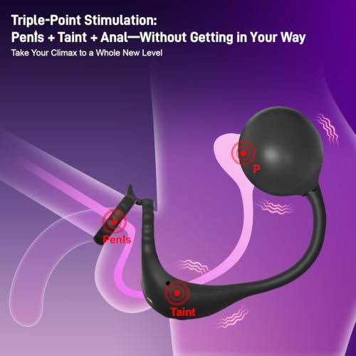 Inflatable Prostate Massager with Cock Ring for Men Anal Vibrator Toy - Image 4