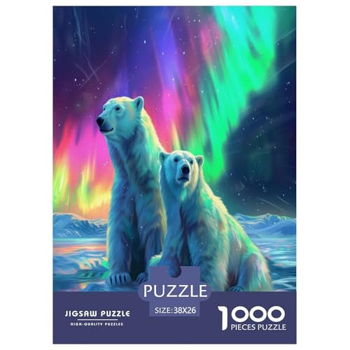 Rompecabezas de oso polar de 1000 piezas con un diseño de juego de arte imposible de 38x26cm