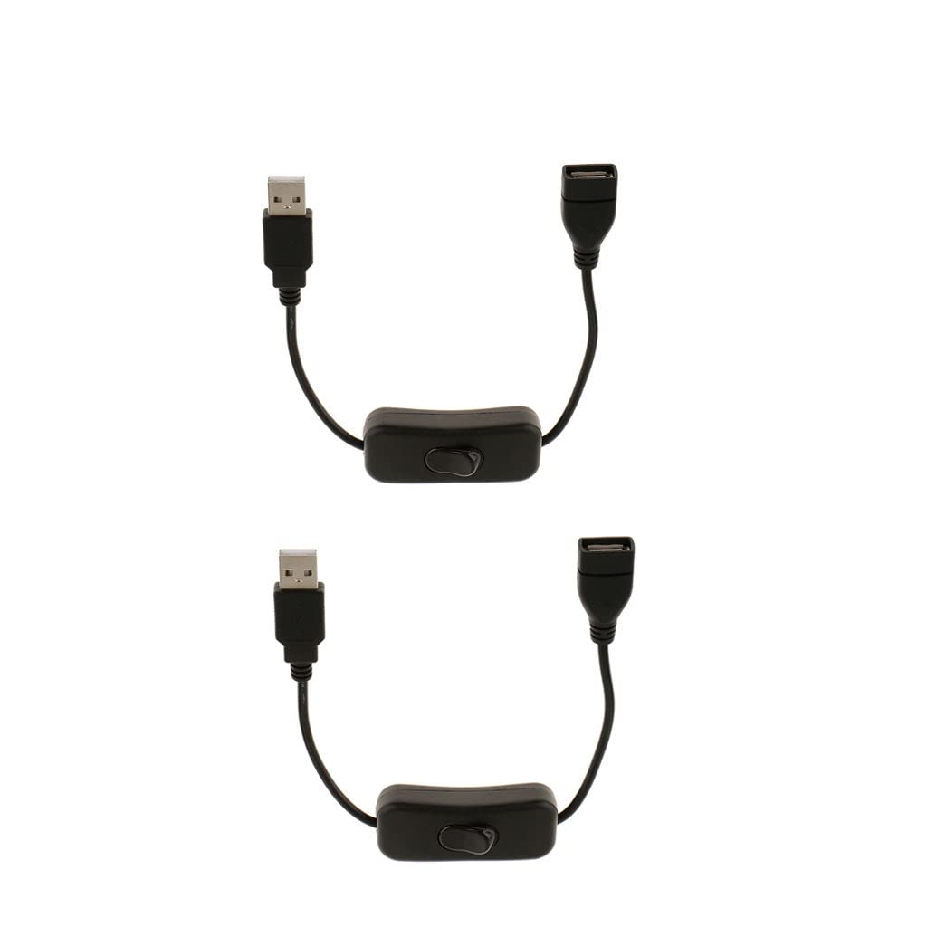 ノーブランド品　2本　オン/オフスイッチ付き　 USB電源ケーブル　USB延長ケ…