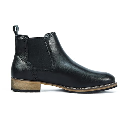 Image of ZOKSOVE Men's Black Chelsea Boots-Slip-On Comfy Mens Casual Suede Ankle Boots