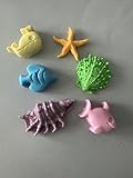 Ocean Theme Decorative Mini Soaps, Marine Animals and Seashells Design, Assorted Colors