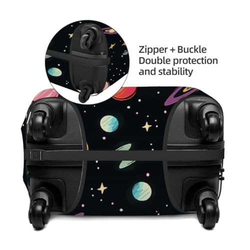 Colorful Planets Universe Stretchable Luggage Covers for Suitcase TSA Approved, Dust Proof and Scratch Resistant Travel Luggage Protector for Carry On (18-21 in)3