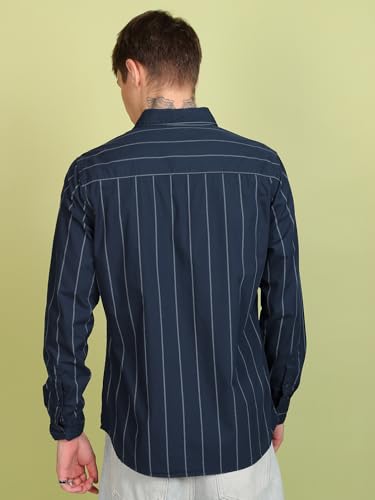 Image of Highlander Men's Slim Fit Striped Shirt | Full Sleeves | Everyday Wear Stylish Shirt for Men