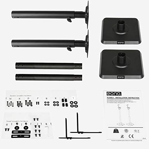 Eono By Amazon - Supporti Casse Acustiche Altezza Regolabile, Altoparlanti da Terra da Pavimento con Gestione dei Cavi Integrata per Bose Sony, Ideale per Hi-Fi/Stereo/Sistemi Home Cinema, Portata 5kg