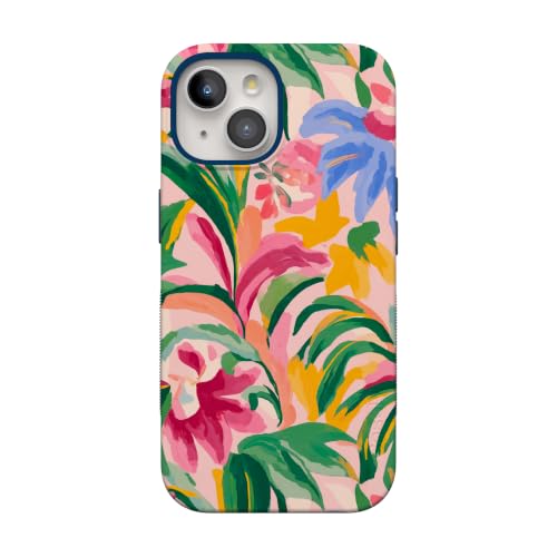 Casely iPhone 15 Plus Case | Sunshine Jungle | Poolside Print | Bold Protective Design | Compatible with MagSafe