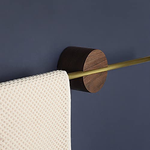 Barre de serviette en laiton et bois noble pour une salle de bain élégante