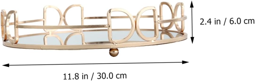Gold Mirror Tray Centerpiece Tray Decorative Plate Elegant Cosmetics Storage Luxury Home Decor