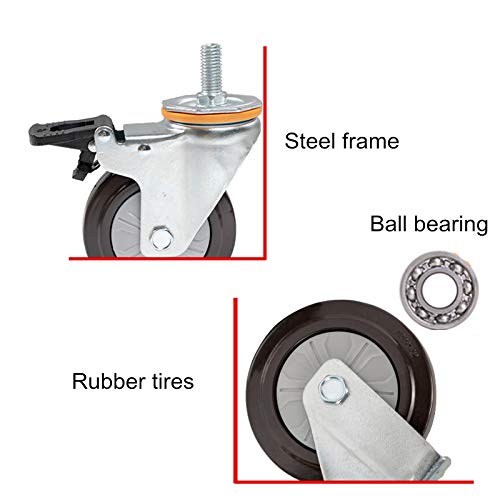 Roulette pivotante robuste de 100 mm pour une stabilité de meuble durable - 5