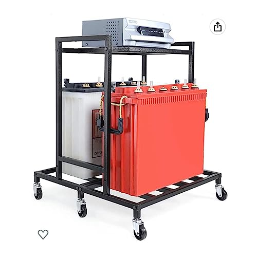 Image of Metal Inverter Trolley with Wheels (Double Inverter Trolley)