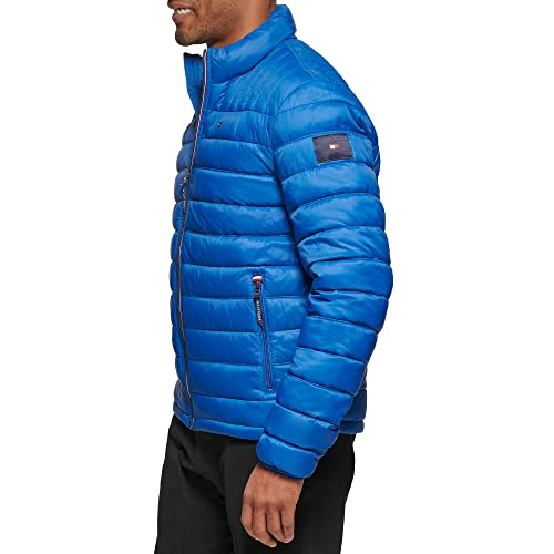 Image of Tommy Hilfiger Mens Embroidered Logo Puffer Jacket
