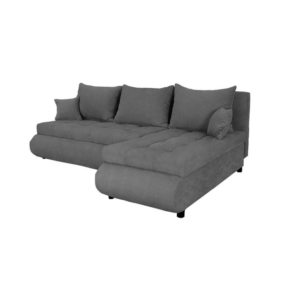 NELA Ecksofa 199x143x80cm Grau Wohnzimmer Couch Schlafsofa